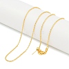 1mm Rack Plating Brass Column Link Chain Adjustable Slider Necklaces for Women Men MAK-L044-53G-2