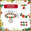 Christmas Theme Glass Beaded Napkin Rings AJEW-SC00029-2