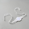 Glass & Alloy & Polyester & Resin Flower Bouquet Ribbon DIY-WH0591-498-2