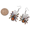 Halloween Braided Glass Seed Beads & 201 Stainless Steel Dangle Earrings EJEW-MZ00158-3