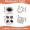 ARRICRAFT 2 Pairs 2 Style Glass Rhinestone Shoe Decorations AJEW-AR0001-78A-2