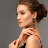 ANATTASOUL 4 Pairs 4 Colors Alloy Rhinestone Stud Earrings for Women EJEW-AN0004-35-5