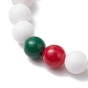 Christmas Theme Natural Mashan Jade & Lawmwork Beads Stretch Bracelets for Women BJEW-JB11148-01-4