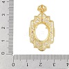 Brass Micro Pave Clear Cubic Zirconia Pendant Cabochon Settings KK-U026-08G-3