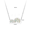 Non-Tarnish Fashionable Stainless Steel Elephant Pendant Necklace with White Shell Inlay IB9971-1