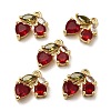 Brass Micro Pave Cubic Zirconia Pendants KK-P290-02A-G-1-1