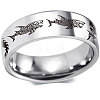 Shark Pattern 201 Stainless Steel Finger Rings FS-WG835B4-09-1
