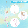 Flower Round Glass Beads Tassel Hanging Suncatchers for Window Garden Outdoor Decoration HJEW-WH20020-007B-5