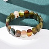 Dyed & Heated Natural Banded Agate Faceted Beaded Stretch Bracelets for Women BJEW-K251-07B-2