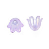 6-Petal Imitation Jelly Acrylic Bead Caps JACR-T002-02B-2
