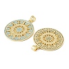 Brass Micro Pave Sky Blue Cubic Zirconia Pendants CU-CBA9CBD-14G-2