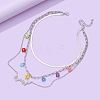 Alloy 3 Layer Necklaces PW-WG54D25-01-3