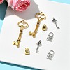 8Pcs 4 Styles Tibetan Style Alloy Skeleton Key Lock Pendants FIND-FS0002-11-7