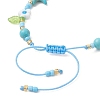 Ocean Theme Synthetic Turquoise & Glass Seed Beaded Bracelets BJEW-MZ00305-02-4