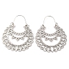 Non-Tarnish 304 Stainless Steel Hollow Flower Hoop Earrings EJEW-P248-01P-2