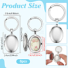Stainless Steel Photo Locket Keychains KEYC-WH0056-007P-2