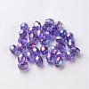 AB Color Plated Eco-Friendly Transparent Acrylic Barrel Beads TACR-L002-4mm-M-2