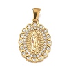 304 Stainless Steel Micro Pave Clear Cubic Zirconia Pendants CU-CBAF0F8-05A-G-1