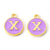 Golden Plated Alloy Enamel Charms X-ENAM-S118-10X-1