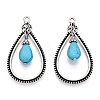Synthetic Turquoise Pendants PALLOY-TAC0044-61AS-3