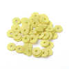 Flat Round Handmade Polymer Clay Beads sgCLAY-R067-8.0mm-22-4