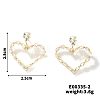 Elegant Copper Heart-shaped Zircon Stud Earrings NG8185-2-1