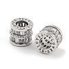Brass Micro Pave Clear Cubic Zirconia European Beads KK-P271-43P-B-2