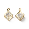 Brass Micro Pave Cubic Zirconia Pendants KK-A299-23G-01-1