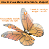 60Pcs 12 Colors  Polyester Butterfly Ornament Accessories FIND-SP0004-59-6
