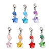 Glass Star Pendant Decorations HJEW-JM01151-1