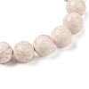 Natural Fossil Round Beaded Stretch Bracelets G-U005-01C-01-2