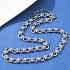 8MM 304 Stainless Steel Twisted Ring Link Chain Necklaces NJEW-Z105-04P-04-2