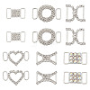 12Pcs 6 Styles Brass with Alloy Rhinestone Shoe Decoration FIND-HY0003-66-1