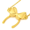 Brass Bowknot Pendant Necklaces NJEW-F326-06G-1