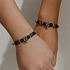 2Pcs 2 Style Natural Obsidian Beaded Bracelets Set VB2931-4