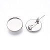 304 Stainless Steel Brooch Cabochon Settings STAS-E547-08E-P-1