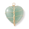 Natural Green Aventurine Pendants PALLOY-JF01653-01-1