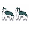 Rack Plating Alloy Enamel Dog Pendants PALLOY-T075-157B-1