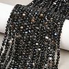 Natural Dyed & Heated Black Agate Beads Strands G-RM250101-C18-1