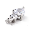 Eco-Friendly Brass Clear Cubic Zirconia Pendants ZIRC-C027-02P-RS-3