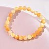 6MM Natural Yellow Shell Round Beaded Stretch Bracelets SH-CBACA76-18B-3