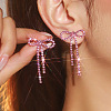 Brass Rhinestone Stud Earrings FS-WG4CB7C-16-1