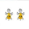 Tortoise Alloy Rhinestone & Glass Pendant Necklaces & Stud Earrings Sets FS-WG4B54D-02-2