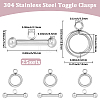 25Pcs 304 Stainless Steel Toggle Clasps STAS-BBC0009-60A-2