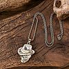Halloween Zinc Alloy Cowbody Skull Pendant Necklaces for Unisex WGCDD93-01-1