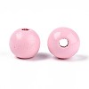 Spray Painted Round Natural Schima Wood Beads WOOD-A018-12mm-05-2