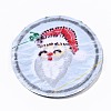 Round with Father Christmas Appliques DIY-S041-081-2