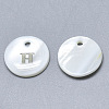 Natural White Shell Mother of Pearl Shell Charms SSHEL-N036-053H-1