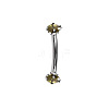 304 Stainless Steel Flat Round Cubic Zirconia Eyebrow Curved Barbell Rings WG8201B-06-1