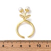 Brass Micro Pave Cubic Zirconia Open Cuff Rings for Women RJEW-U057-18G-02-5